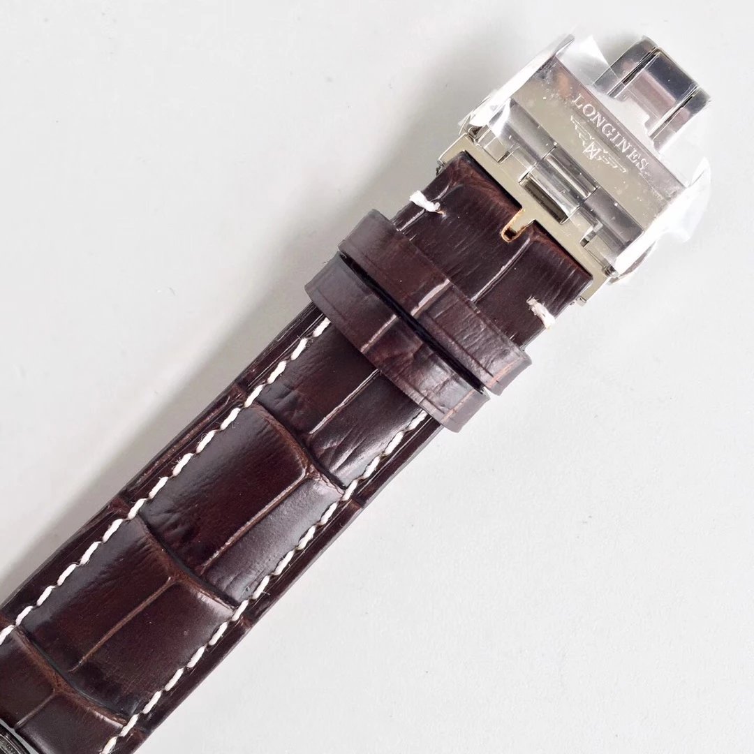 YC精品LONGINES浪琴軍旗系列L4.774.4.27.6男士機械鑲鉆表 原裝開模1:1復刻-高仿錶