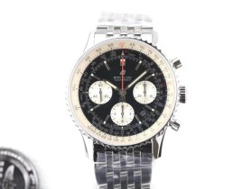 百年靈航空計時1比1高仿男錶 gf百年靈航空計時1繫列 AB0121211B1A1 黑盤￥3980