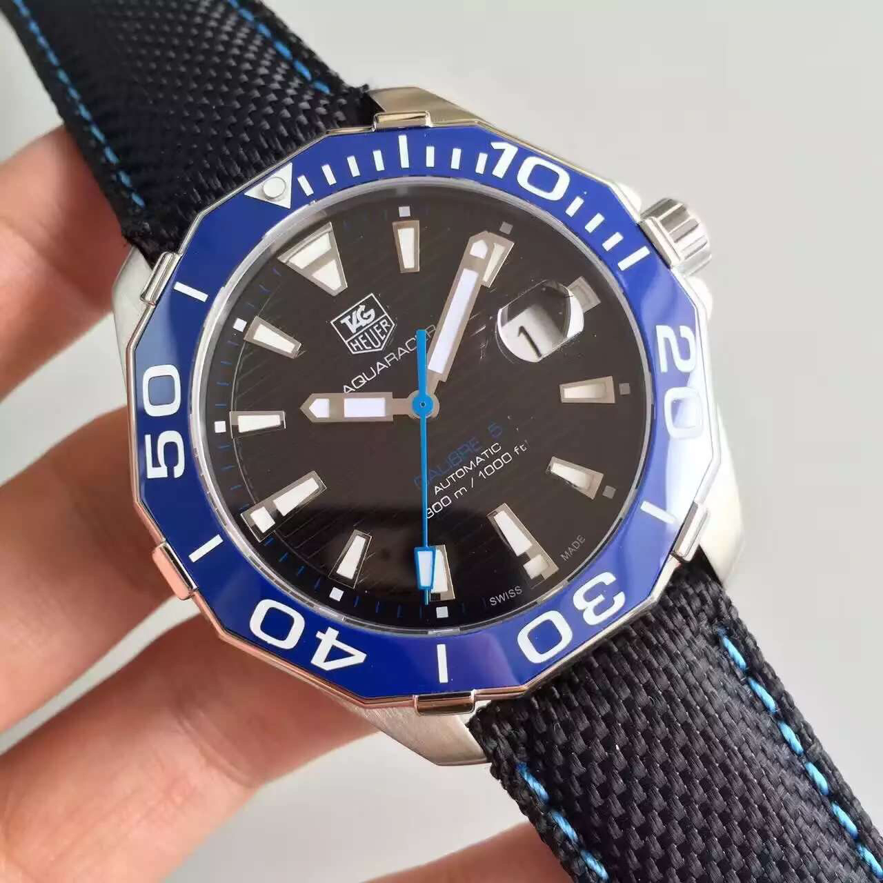 泰格豪雅復刻手錶的好 V6.TAG泰格豪雅競潛300米繫列WAY211B.FC6363￥2980-高仿錶