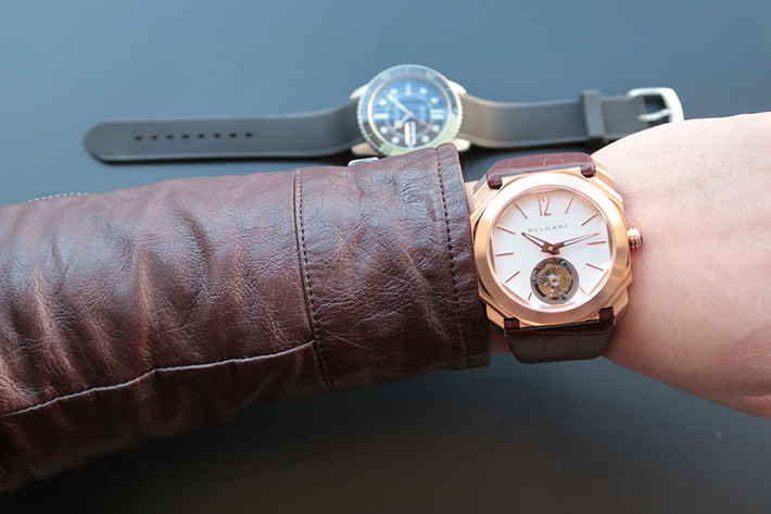 寶格麗OCTO繫列102138 BGO40BPLTBXT 18K玫瑰金 白盤 真陀飛輪機芯 男士手動機械錶￥3480-高仿錶