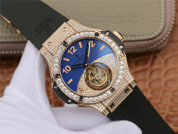 恆寶Hublot宇宙大爆炸陀飛輪手錶鉆石版￥8800-高仿錶