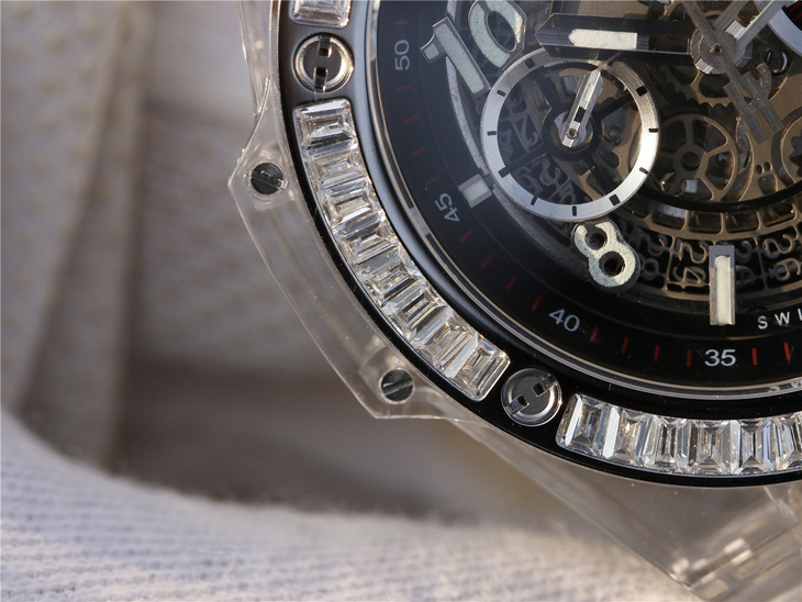 HB廠復刻手錶宇舶玻璃計時BIG BANG繫列411.JX.4802.RT“全透腕錶”￥4880-高仿錶