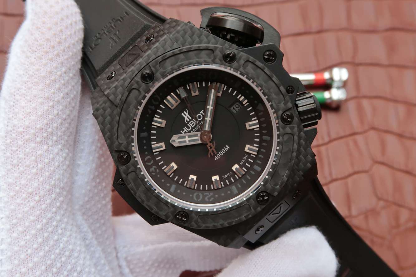 V6廠宇舶Hublot 繫列King Power Oceanographic 4000腕錶731.QX.1140.RX 鍛造碳纖維￥5580-高仿錶