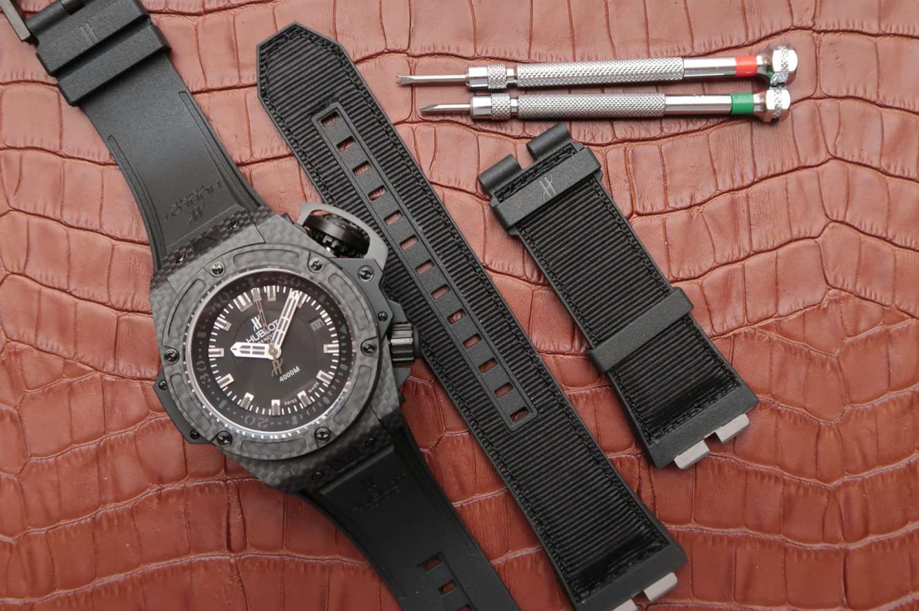 V6廠宇舶Hublot 繫列King Power Oceanographic 4000腕錶731.QX.1140.RX 鍛造碳纖維￥5580-高仿錶