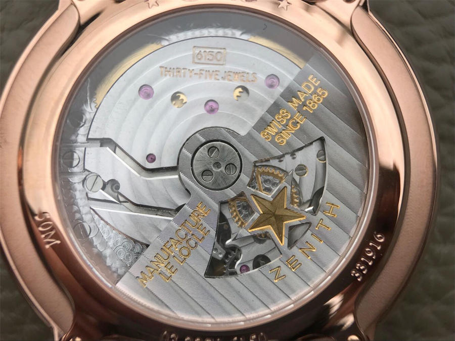 精仿真力時手錶真力時 ELITE繫列18.2270.6150/01.C498 玫瑰金￥2880-高仿錶