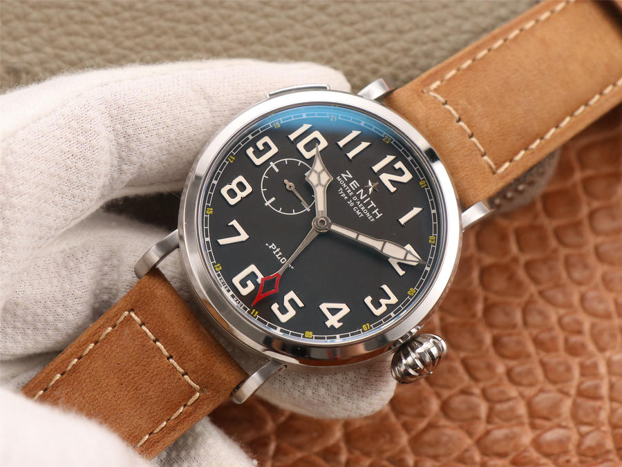 高仿真力時手錶價格錶 真力時飛行員GMT兩地時間功能￥3180-高仿錶