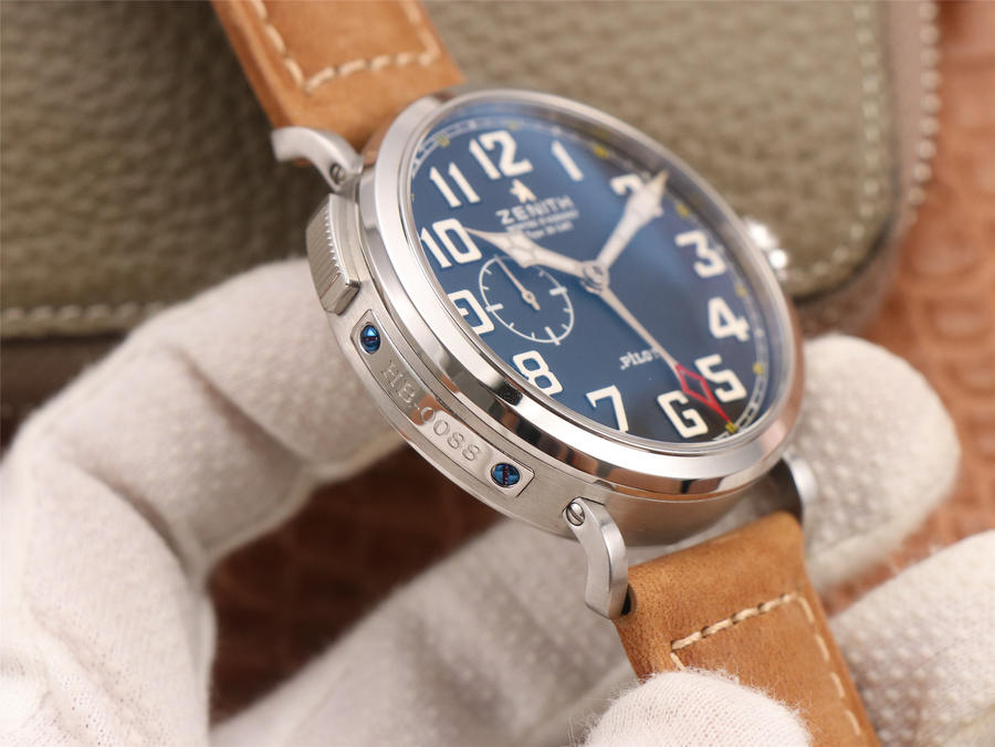 高仿真力時手錶價格錶 真力時飛行員GMT兩地時間功能￥3180-高仿錶