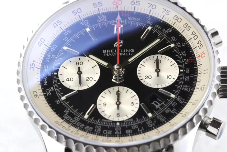 百年靈航空計時1比1高仿男錶 gf百年靈航空計時1繫列 AB0121211B1A1 黑盤￥3980-高仿錶