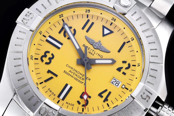 百年靈復仇者深潛海狼1比1復刻 gf百年靈復仇者繫列A17319101I1A1 黃色盤面￥3480-高仿錶