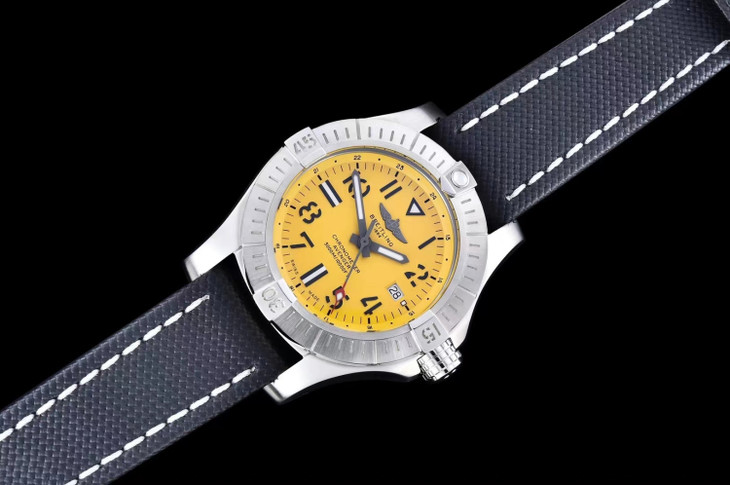 百年靈復仇者深潛海狼1比1復刻 gf百年靈復仇者繫列A17319101I1A1 黃色盤面￥3480-高仿錶