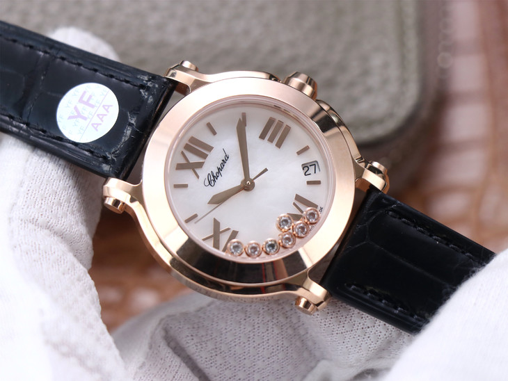 1比1復刻蕭邦女手錶7鉆價格 YF蕭邦快樂鉆繫列278492￥3480-高仿錶