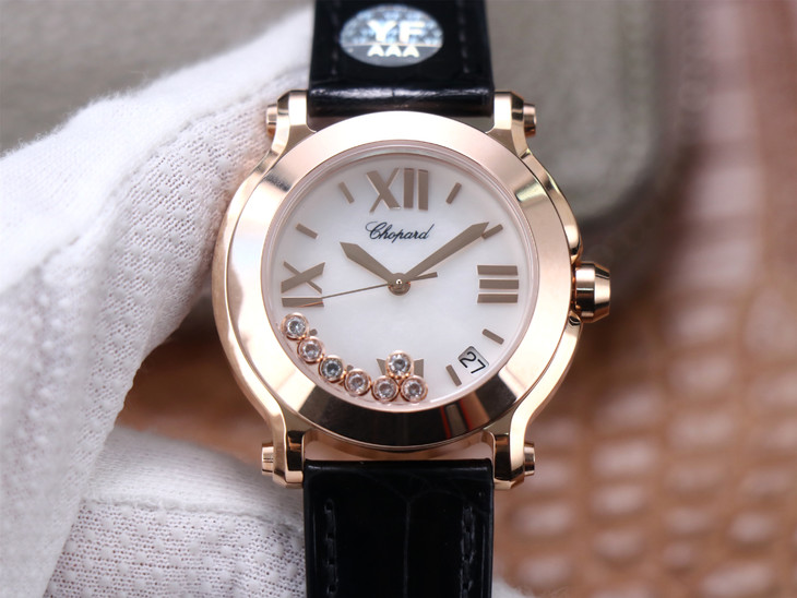 1比1復刻蕭邦女手錶7鉆價格 YF蕭邦快樂鉆繫列278492￥3480-高仿錶