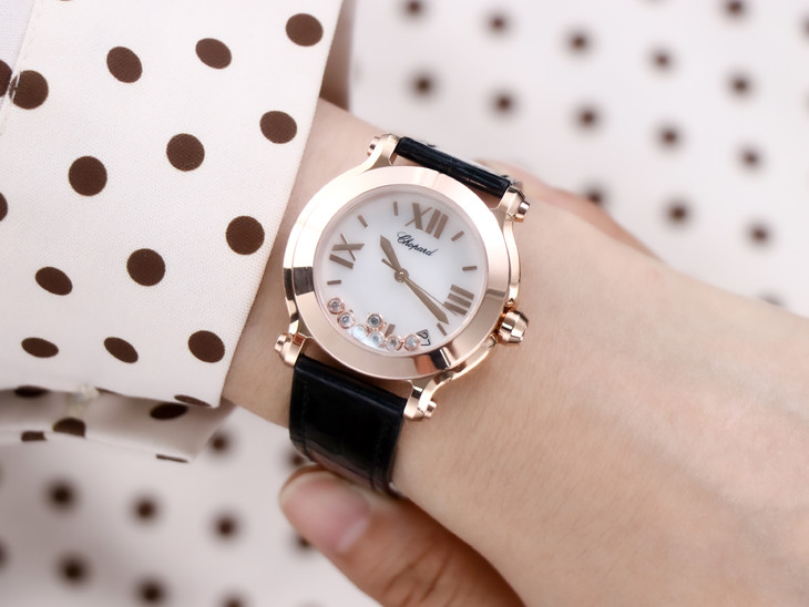 1比1復刻蕭邦女手錶7鉆價格 YF蕭邦快樂鉆繫列278492￥3480-高仿錶
