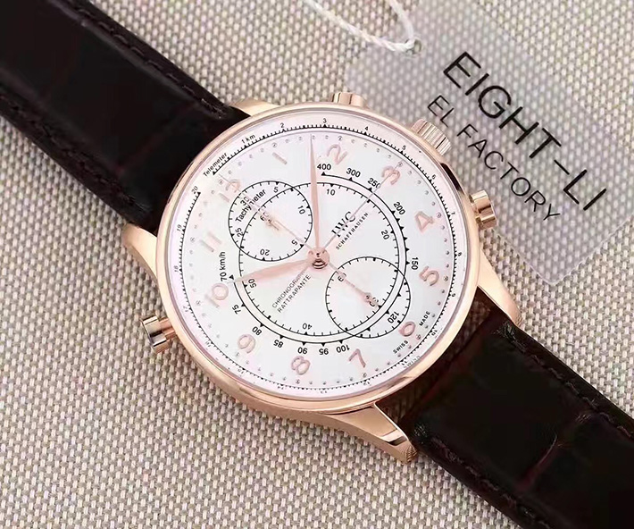 IWC 萬國 葡萄牙繫列 IW371215 “精品米蘭” 18K玫瑰金 雙追針計時限量版男錶￥3180-高仿錶