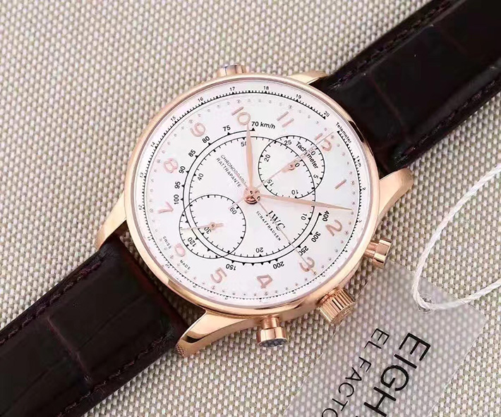 IWC 萬國 葡萄牙繫列 IW371215 “精品米蘭” 18K玫瑰金 雙追針計時限量版男錶￥3180-高仿錶