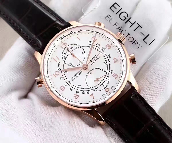 IWC 萬國 葡萄牙繫列 IW371215 “精品米蘭” 18K玫瑰金 雙追針計時限量版男錶￥3180-高仿錶