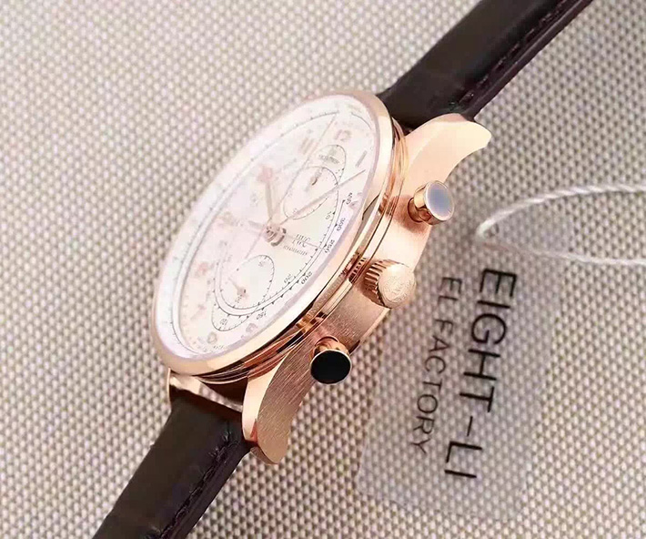 IWC 萬國 葡萄牙繫列 IW371215 “精品米蘭” 18K玫瑰金 雙追針計時限量版男錶￥3180-高仿錶