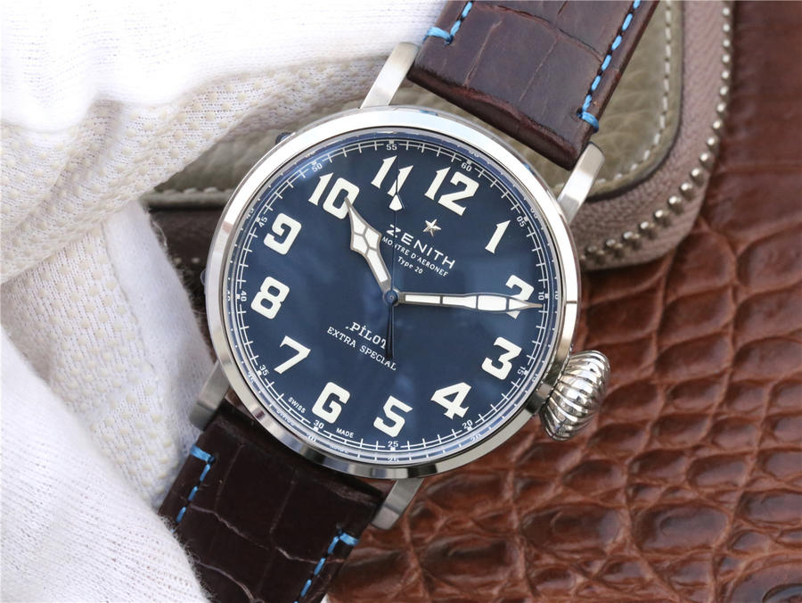 高仿真力時飛行員 XF真力時飛行員c738藍面￥3180-高仿錶