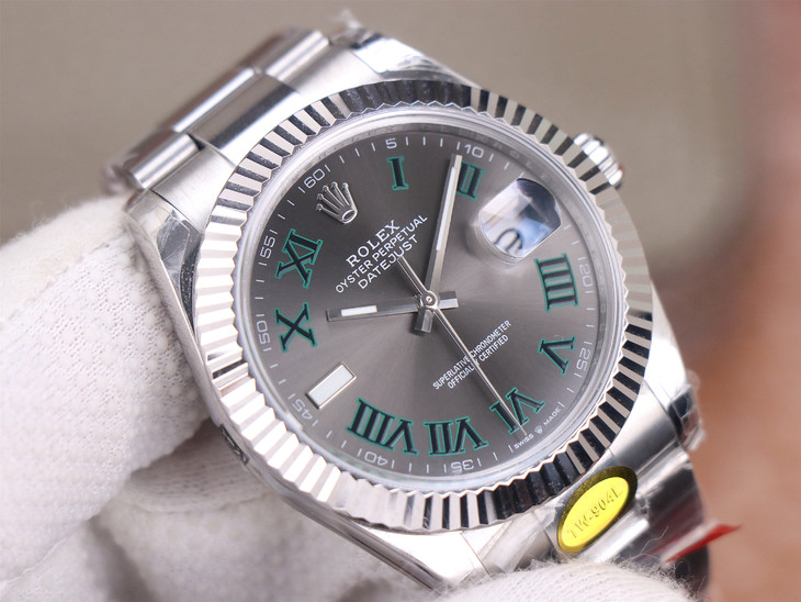 1比1高仿勞力士日誌男錶 tw勞力士日誌 126334 灰盤綠色字面￥3480-高仿錶