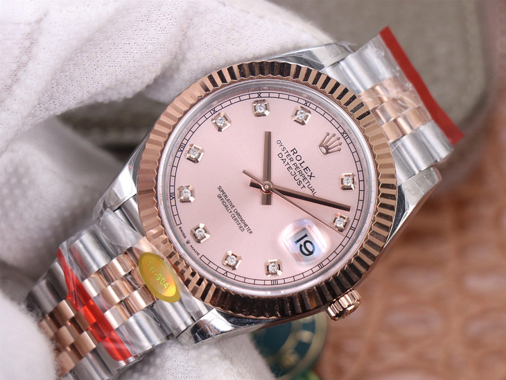 勞力士日誌41mm 1比1復刻 tw勞力士間玫瑰金日誌 126331 鉆石刻度￥3480-高仿錶