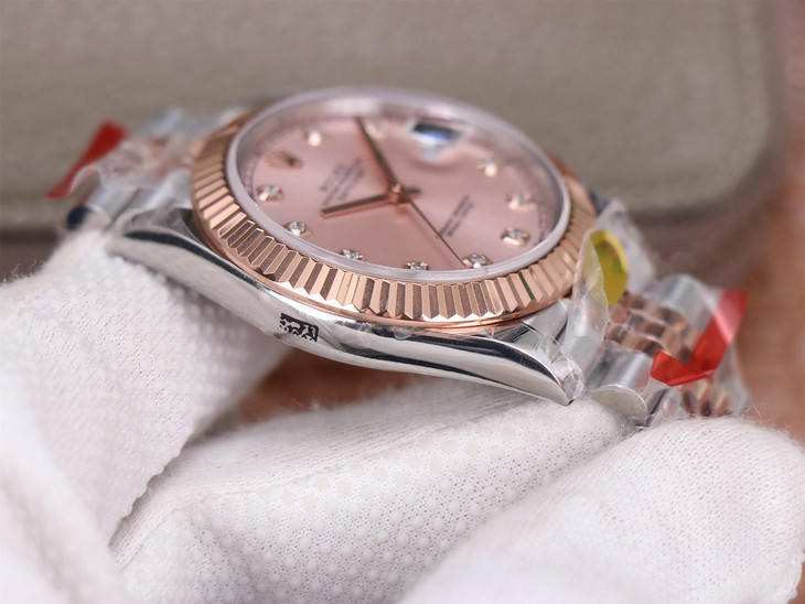 勞力士日誌41mm 1比1復刻 tw勞力士間玫瑰金日誌 126331 鉆石刻度￥3480-高仿錶