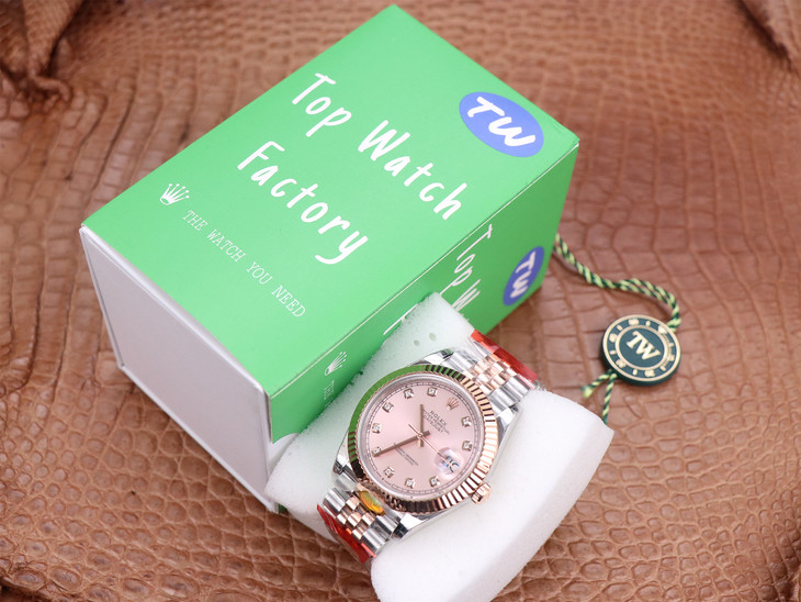 勞力士日誌41mm 1比1復刻 tw勞力士間玫瑰金日誌 126331 鉆石刻度￥3480-高仿錶