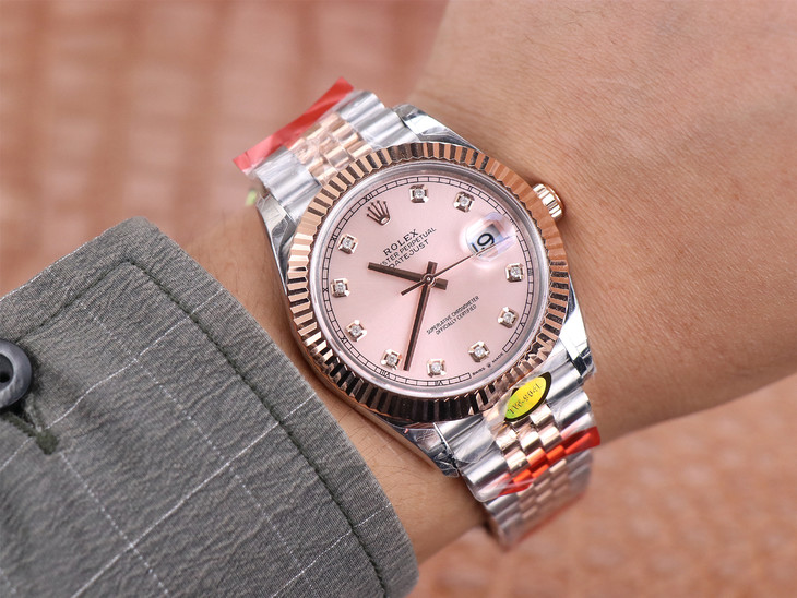勞力士日誌41mm 1比1復刻 tw勞力士間玫瑰金日誌 126331 鉆石刻度￥3480-高仿錶