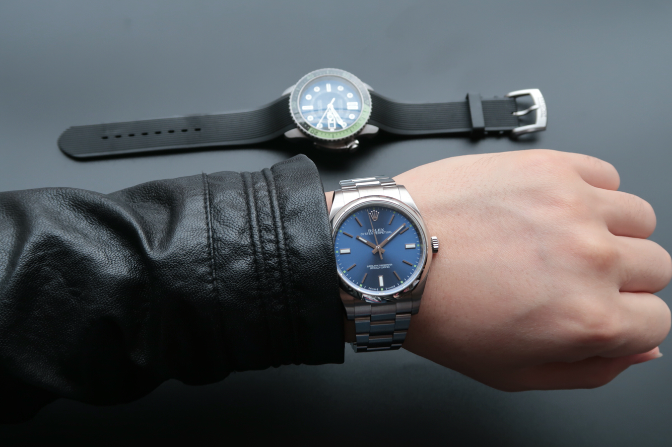 勞力士114300仿 jf廠勞力士蠔式恆動繫列114300 藍 復刻手錶錶￥3180-高仿錶