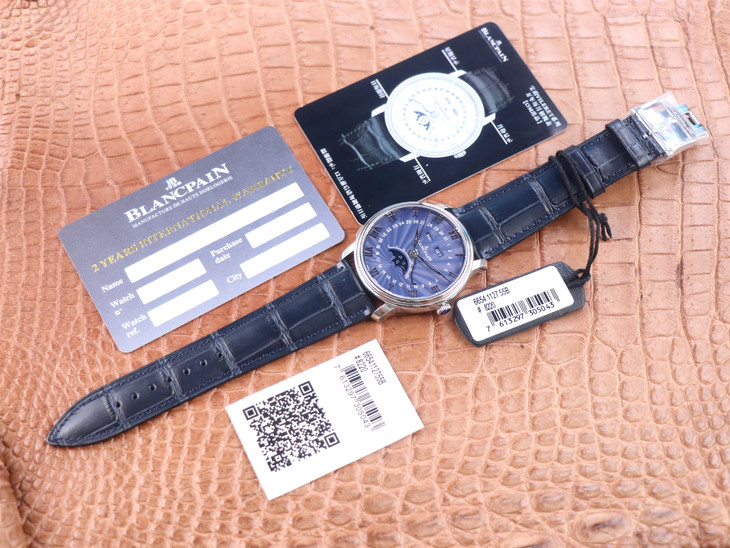 藍盤寶珀66541比1復刻 OM寶珀月相男錶 6654-1529-55B V3升級版￥3880-高仿錶