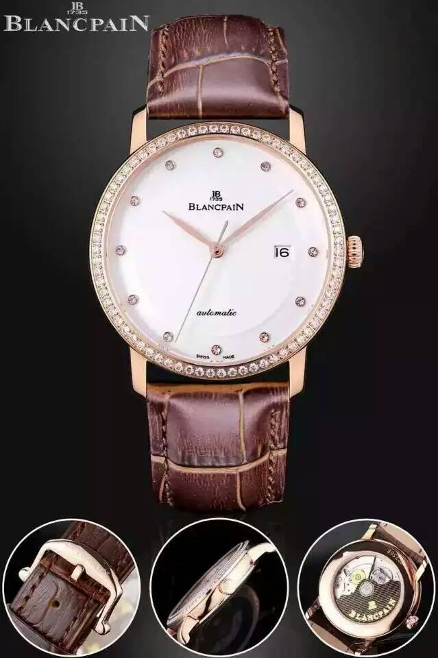 【商務】寶珀Blancpain 經典繫列 6651-3642 18K玫瑰金 男士自動機械錶 商務腕錶￥2980 -高仿錶