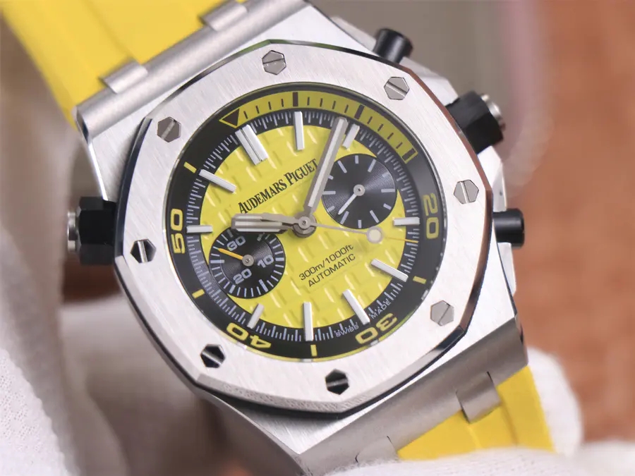 愛彼皇家橡樹一比一高仿價格 tw廠愛彼皇家橡樹離岸型26703ST.OO.A051CA.01 黃梅￥3980-高仿錶