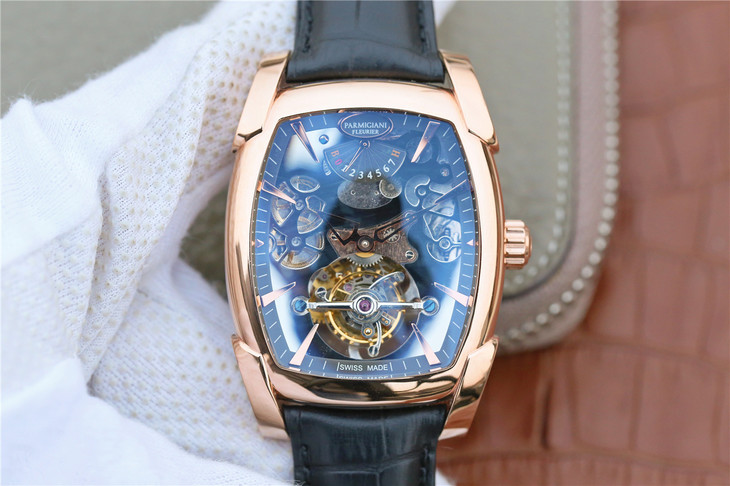 帕瑪強尼香港高仿鏤空手錶 BM帕瑪強尼TOURBILLON繫列PF601254.01 陀飛輪￥8800-高仿錶