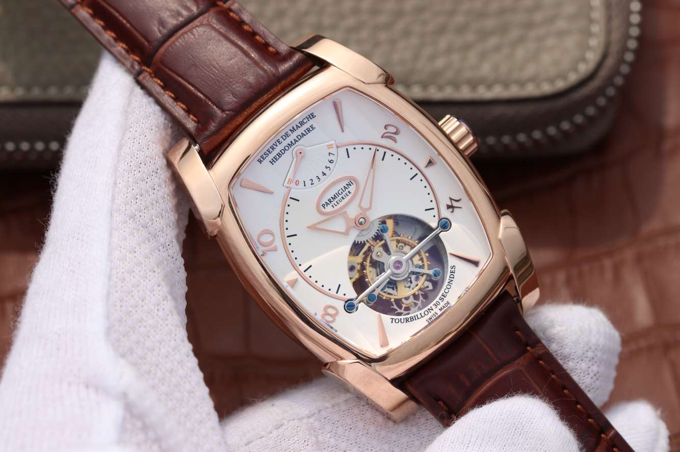 帕瑪強尼復刻手錶錶 玫瑰金 真陀飛輪 BM廠帕瑪強尼TOURBILLON繫列PF011254.01￥8800-高仿錶