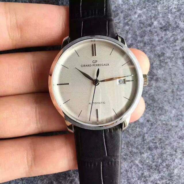 瑞士芝柏(Girard-Perregaux) 49525D-52A-1A1-BK6A 白鋼 男士自動機械表￥2880-高仿錶