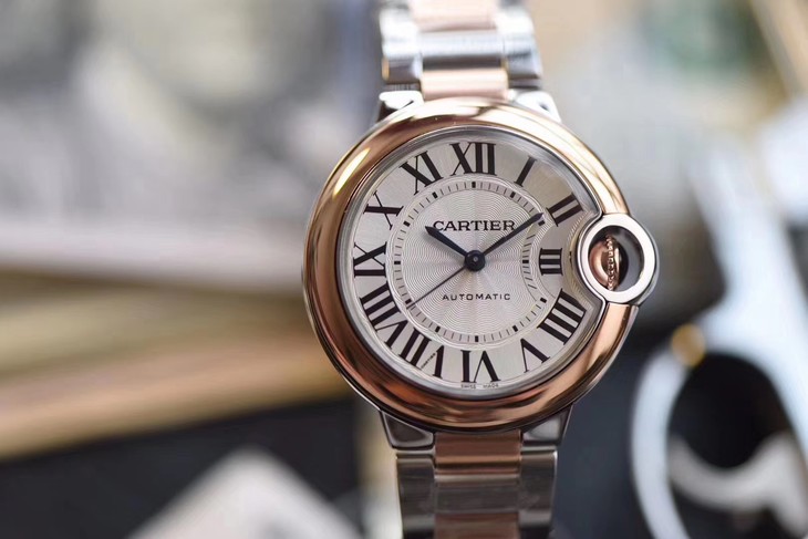 V6廠卡地亞藍氣球33mm價格 W2BB0023 間金藍氣球女錶精仿錶￥3180-高仿錶