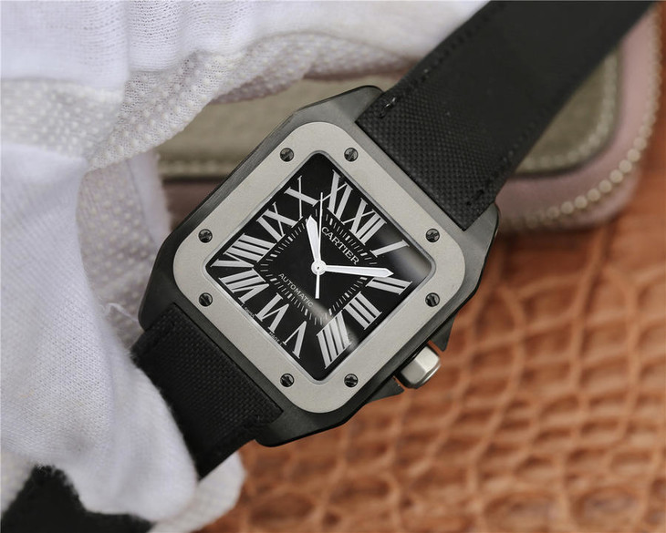 1比1高仿卡地亞山度士 RB卡地亞山度士黑騎士W2020010￥3180-高仿錶