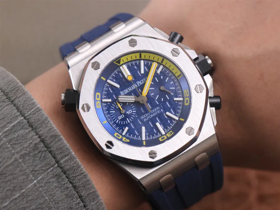 一比一高仿愛彼手錶價格圖片 tw廠愛彼皇家橡樹離岸型26703ST.OO.A027CA.01 藍莓￥3980-高仿錶