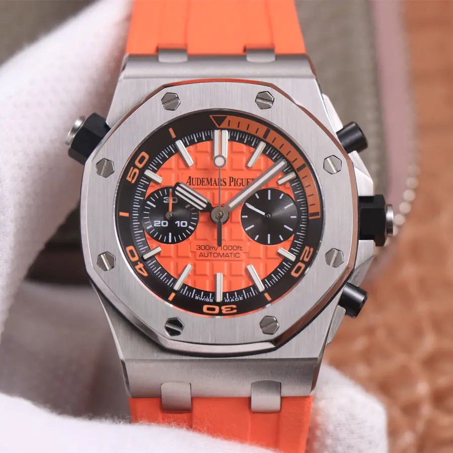 愛彼皇家橡樹一比一高仿錶 tw廠愛彼皇家橡樹離岸型26703ST.OO.A070CA.0 橙色￥3980-高仿錶
