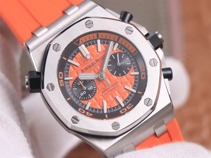 愛彼皇家橡樹一比一高仿錶 tw廠愛彼皇家橡樹離岸型26703ST.OO.A070CA.0 橙色￥3980-高仿錶