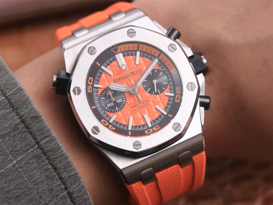 愛彼皇家橡樹一比一高仿錶 tw廠愛彼皇家橡樹離岸型26703ST.OO.A070CA.0 橙色￥3980-高仿錶