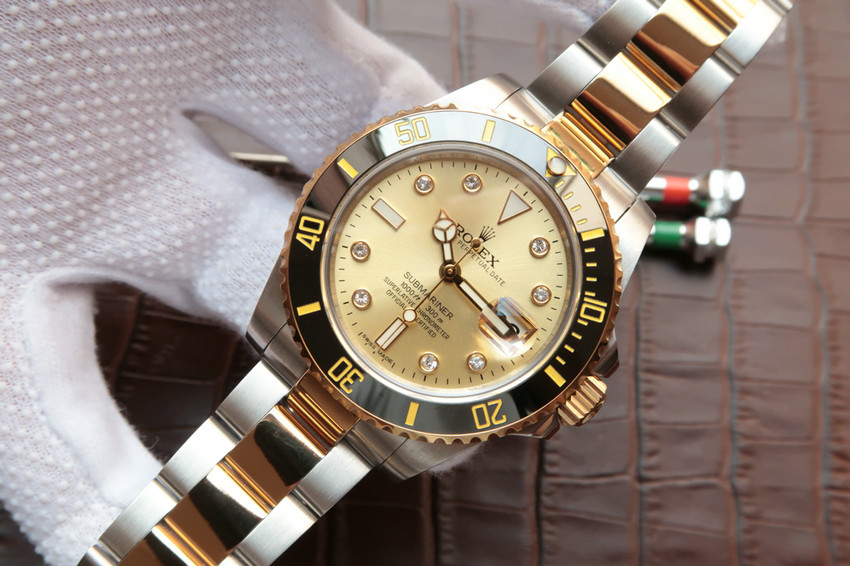 勞力士116613LB-97203間金黃金面水鬼v7鑲鉆版 一比一復刻-高仿錶 勞力士116613LB-97203間金黃金面水鬼v7鑲鉆版 一比一復刻-高仿錶