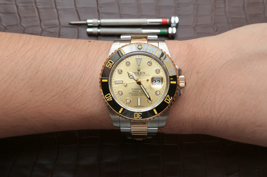 勞力士116613LB-97203間金黃金面水鬼v7鑲鉆版 一比一復刻-高仿錶 勞力士116613LB-97203間金黃金面水鬼v7鑲鉆版 一比一復刻-高仿錶