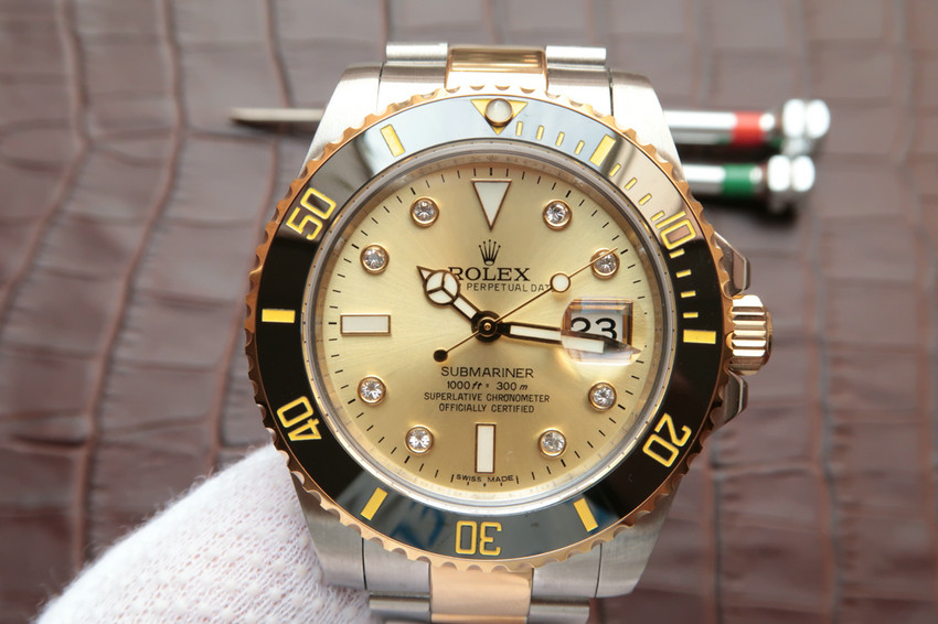 勞力士116613LB-97203間金黃金面水鬼v7鑲鉆版 一比一復刻-高仿錶 勞力士116613LB-97203間金黃金面水鬼v7鑲鉆版 一比一復刻-高仿錶