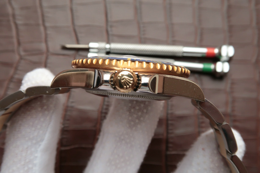 N廠一比一復刻包金勞力士116613LB-97203間金藍水鬼v7鑲鉆版-高仿錶