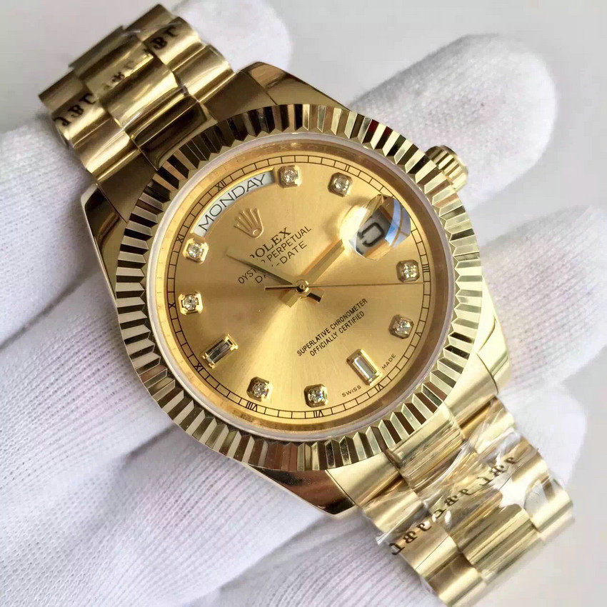 復刻一比一勞力士（Rolex）星期日歴型118238A-83208金錶全自動機械男錶-高仿錶