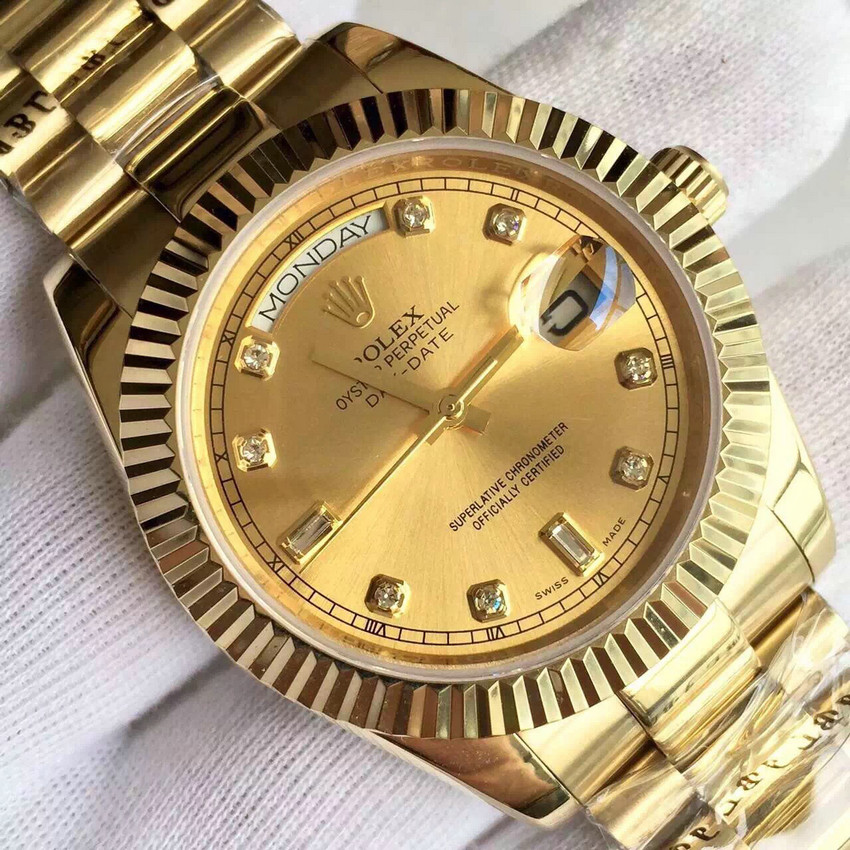 復刻一比一勞力士（Rolex）星期日歴型118238A-83208金錶全自動機械男錶-高仿錶