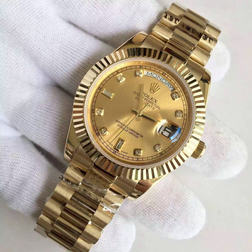 復刻一比一勞力士（Rolex）星期日歴型118238A-83208金錶全自動機械男錶-高仿錶