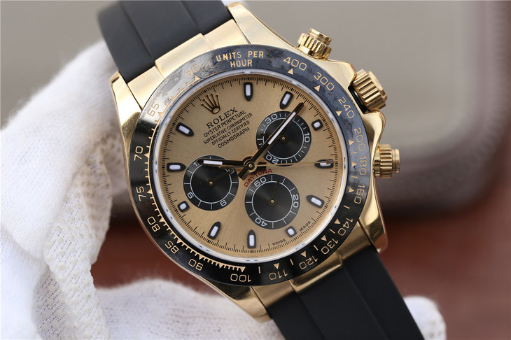 2017款勞力士迪通拿116518LN男士手錶18ct 黃金款 一比一復刻-高仿錶