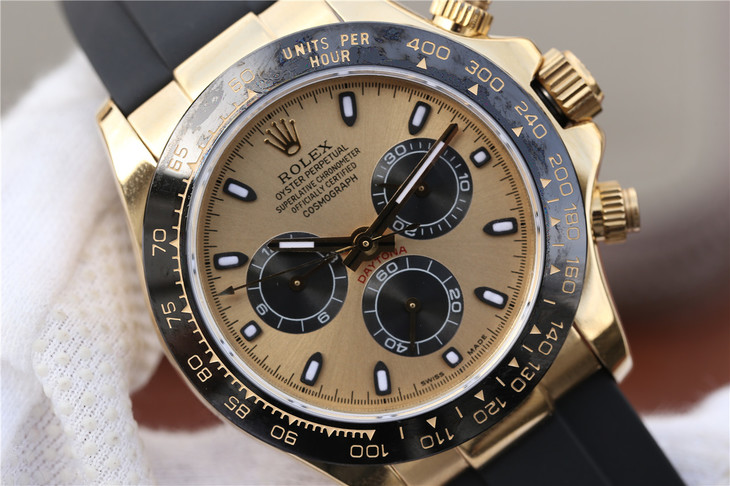 2017款勞力士迪通拿116518LN男士手錶18ct 黃金款 一比一復刻-高仿錶