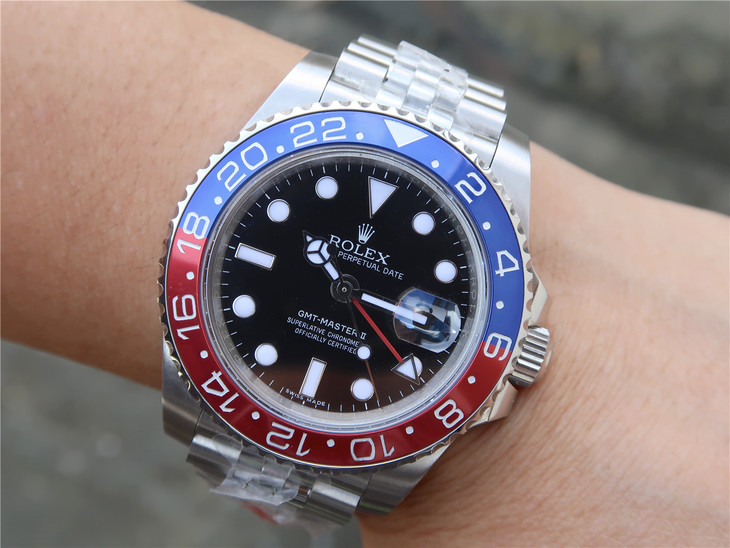 GM勞力士126710BLRO-0001可樂圈格林尼治二GMT Master ll男士機械手錶 -高仿錶